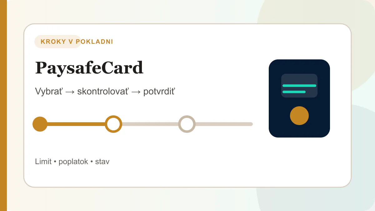Kroky v pokladni pre paysafecard