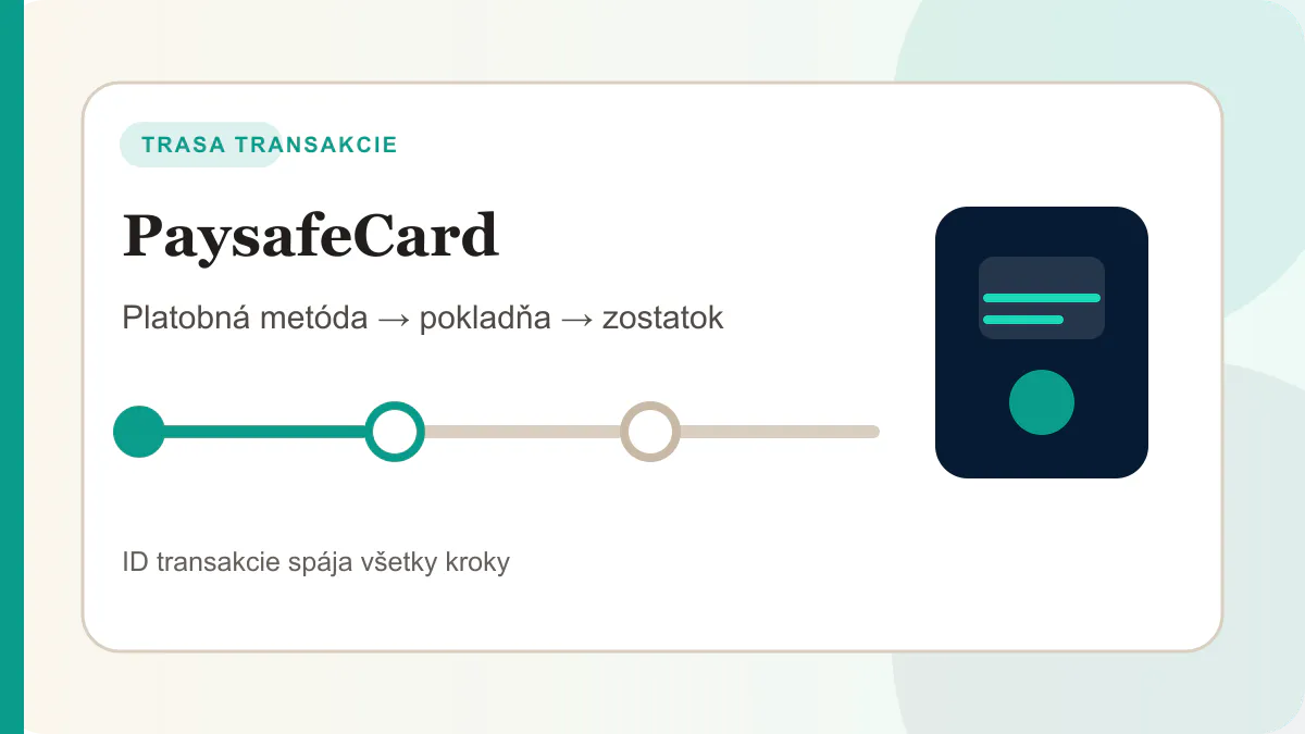Trasa platby pri možnosti PaysafeCard